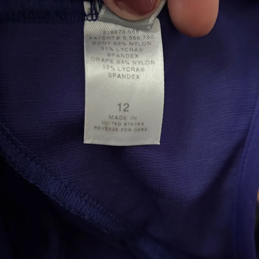 Magicsuit Women's Size 12 Blue One Piece Ruched Swimsuit - Picture 4 of 4